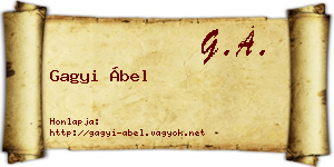 Gagyi Ábel névjegykártya